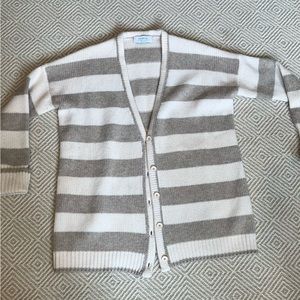 La ligne stripe v neck sweater oversized